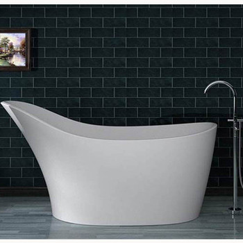 Atlantis Whirlpools Cavendish 30 x 67 Artificial Stone Freestanding Non Jetted Bathtub Matte White finish - 6730CDSXLWXX