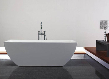 Atlantis Whirlpools Renard 30 x 67 Rectangle Acrylic Freestanding Non Jetted Bathtub Glossy white finish - 6730RNSXCWXX