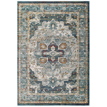 Modway Tribute Diantha Distressed Vintage Floral Persian Medallion 5x8 Area Rug Multicolor R-1190A-58