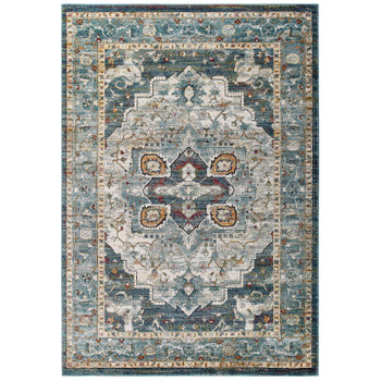 Modway Tribute Diantha Distressed Vintage Floral Persian Medallion 8x10 Area Rug Multicolor R-1190A-810