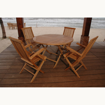 Anderson Bahama Classic Folding Armchair 5-Pieces Dining Set - Set-28