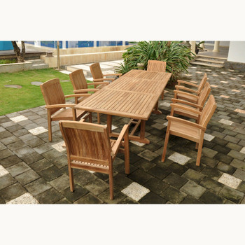 Anderson Bahama Stackable Sahara 9-Pieces Rectangular Dining Set A - Set-77