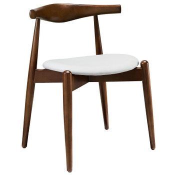 Modway Stalwart Dining Side Chair EEI-1080-DWL-WHI Dark Walnut White EEI-1080-DWL-WHI