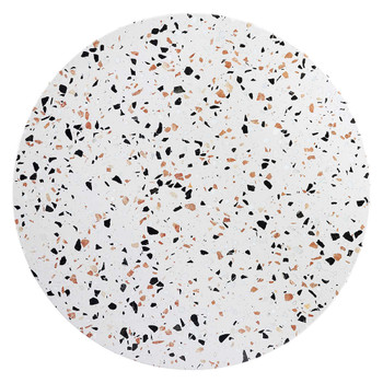 Modway Lippa 36" Round Terrazzo Dining Table EEI-5715-GLD-WHI