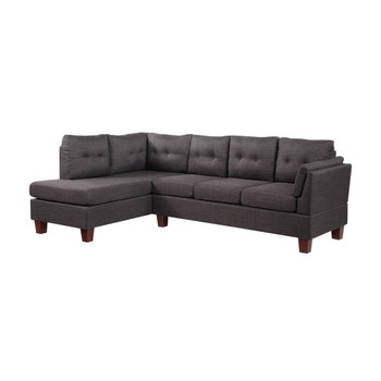 Lilola Home Dalia Dark Gray Linen Modern Sectional Sofa with Left Facing Chaise 83101
