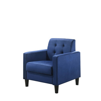 Lilola Home Hale Blue Velvet Accent Armchair with Tufting 89005BU
