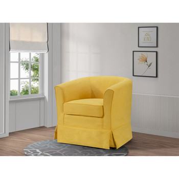 Lilola Home Tucker Yellow Woven Fabric Swivel Barrel Chair 88869YW
