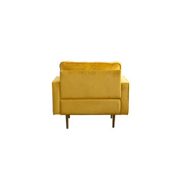 Lilola Home Theo Yellow Velvet Chair with Pillows 81359YW-C
