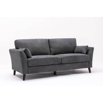 Lilola Home Damian Gray Velvet Fabric Sofa 89728-S
