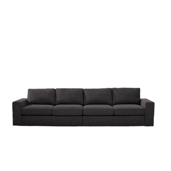 Lilola Home London 4 Seater Sofa in Dark Gray Linen 881801-11