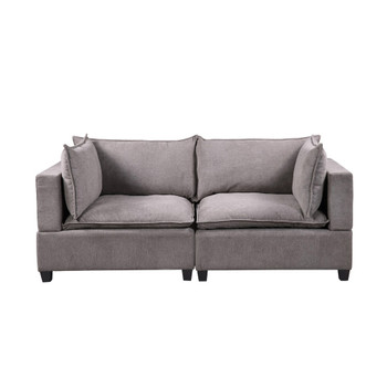 Lilola Home Madison Light Gray Fabric Loveseat 81400-4