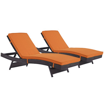 Modway Convene Chaise Outdoor Patio Set of 2 EEI-2428-EXP-ORA-SET