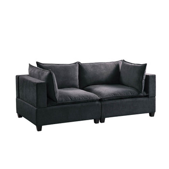 Lilola Home Madison Dark Gray Fabric Loveseat 81401-4