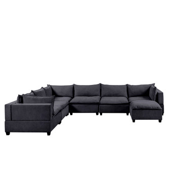 Lilola Home Madison Dark Gray Fabric 7 Piece Modular Sectional Sofa Chaise 81401-9A