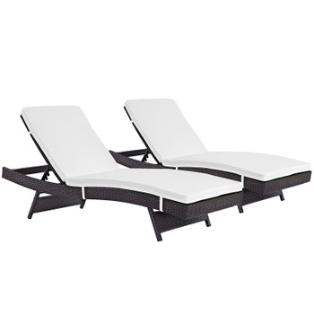 Modway Convene Chaise Outdoor Patio Set of 2 EEI-2428-EXP-WHI-SET