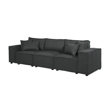 Lilola Home Annabel Sofa in Dark Gray Linen 89117-7
