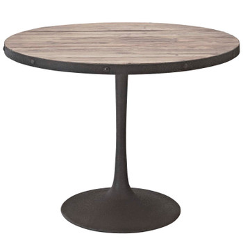 Modway Drive 40" Round Wood Top Dining Table EEI-1197-BRN-SET