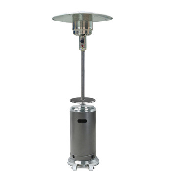 Home Roots 48000 BTU Silver Steel Propane Cylindrical Pole Standing Patio Heater - 480576