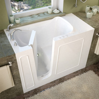 MediTub Walk-In 26 x 53 Left Drain White Soaking Walk-In Bathtub 2653LWS