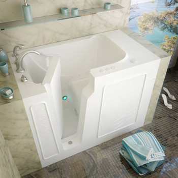 MediTub Walk-In 29 x 52 Left Drain White Air Jetted Walk-In Bathtub 2952LWA