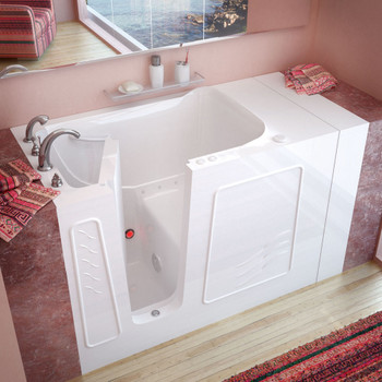 MediTub Walk-In 30 x 53 Left Drain White Air Jetted Walk-In Bathtub 3053LWA