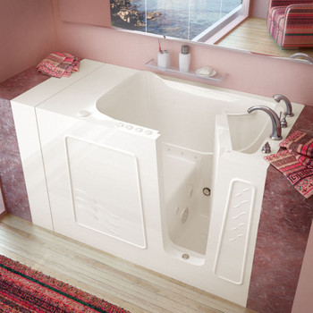 MediTub Walk-In 30 x 53 Right Drain Biscuit Whirlpool & Air Jetted Walk-In Bathtub 3053RBD