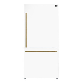 Forno 31" Milano Espresso Bottom Freezer Right Swing Door Refrigerator in White - FFFFD1785-31WHT