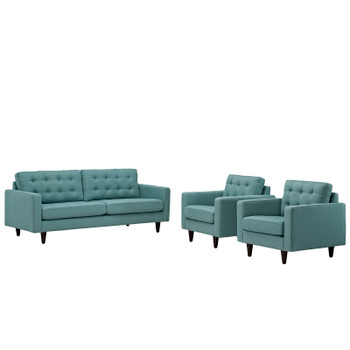 Modway Empress Sofa and Armchairs Set of 3 EEI-1314-LAG