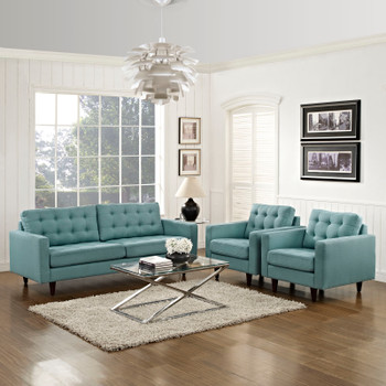 Modway Empress Sofa and Armchairs Set of 3 EEI-1314-LAG