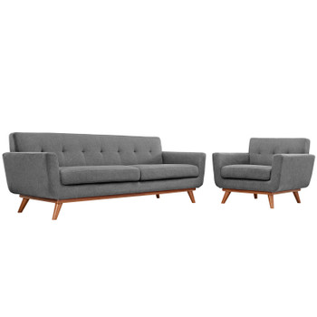 Modway Engage Armchair and Sofa Set of 2 EEI-1344-GRY