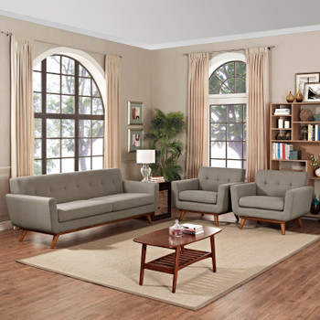 Modway Engage Armchairs and Sofa Set of 3 EEI-1345-GRA