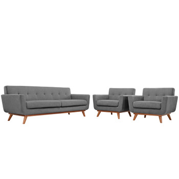 Modway Engage Armchairs and Sofa Set of 3 EEI-1345-GRY