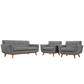 Modway Engage Armchairs and Loveseat Set of 3 EEI-1347-GRY