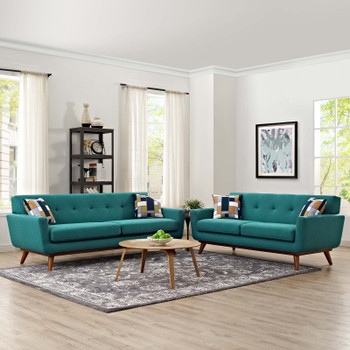 Modway Engage Loveseat and Sofa Set of 2 EEI-1348-TEA