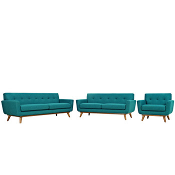 Modway Engage Sofa Loveseat and Armchair Set of 3 EEI-1349-TEA