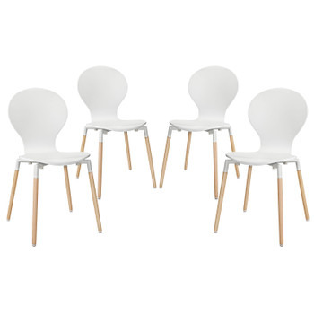 Modway Path Dining Chair Set of 4 EEI-1369-WHI White