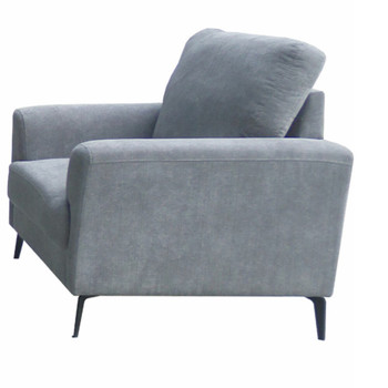 Lilola Home Jackson Gray Fabric Chair with Black Metal Legs - 83004-C 