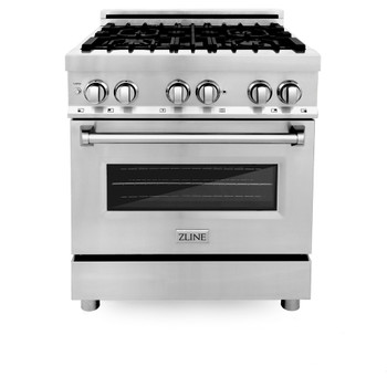 ZLINE 30" 4.0 cu. ft. Electric Oven and Gas Cooktop Dual Fuel Range with Griddle in Stainless Steel - RA-GR-30