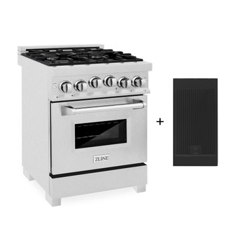 ZLINE 24" 2.8 cu. ft. Gas Oven and Gas Cooktop Range with Griddle in Fingerprint Resistant Stainless Steel - RGS-SN-GR-24