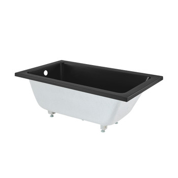 Voltaire 54"x30" Reversible Drain Drop-In Bathtub in Matte Black SM-DB572MB