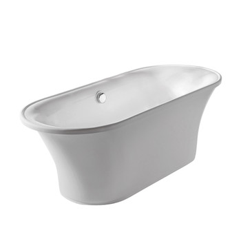 Whitehaus Bathhaus Oval Double Ended Freestanding Lucite Acrylic Bathtub With A Chrome Mechanical Pop-Up Waste - WHBL175BATH