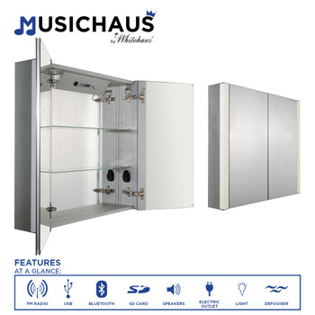 Whitehaus Musichaus Double Mirrored Door Medicine Cabinet - WHFEL8069-S