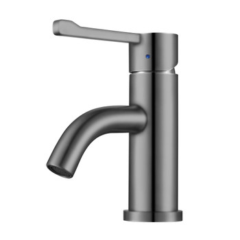 Whitehaus Waterhaus Solid Stainless Steel, Single Hole, Extended Single Lever Lavatory Faucet - WHS0221-SB-BSS