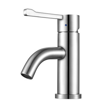 Whitehaus Waterhaus Solid Stainless Steel, Single Hole, Extended Single Lever Lavatory Faucet - WHS0221-SB-PSS