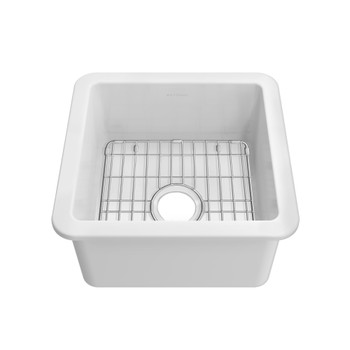 Whitehaus Undermount/Drop-In Fireclay Kitchen Sinks, Stainless Steel Grid Included - WHUF1818