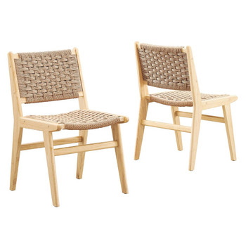 Modway Saoirse Woven Rope Wood Dining Side Chair - Set Of 2 - EEI-6545