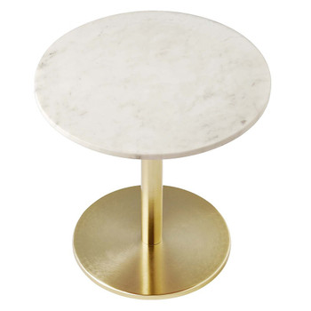 Modway Viva Round White Marble Side Table - EEI-6609-BRA-WHI