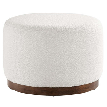 Modway Tilden Large 23" Round Boucle Upholstered Ottoman - EEI-6683-CLO-WAL