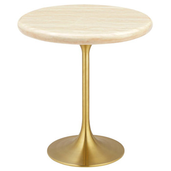 Modway Lippa 20" Round Artificial Travertine Side Table - EEI-6746-GLD-TRA