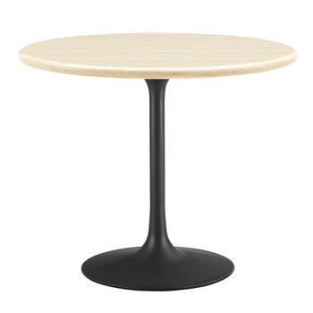 Modway Lippa 36 Round Artificial Travertine Dining Table - EEI-6750-BLK-TRA